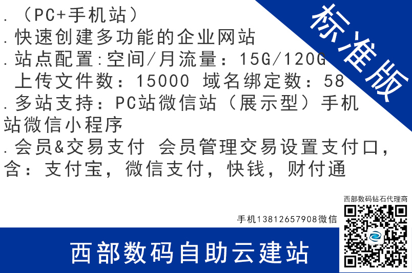 西部數碼自助云建站 標準版
